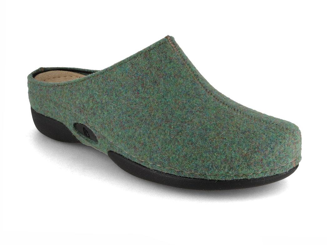 Berkemann BERKINA Pantofole da donna in feltro Lauren, verde bosco