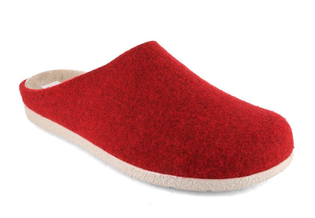 Berkemann BERKOFLEX pantofole da donna in feltro Talora, rosso scuro