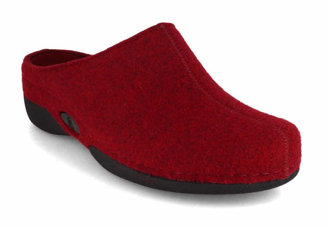 Berkemann Zoccoli in feltro da donna BERKINA Lauren RCYCL, rosso scuro