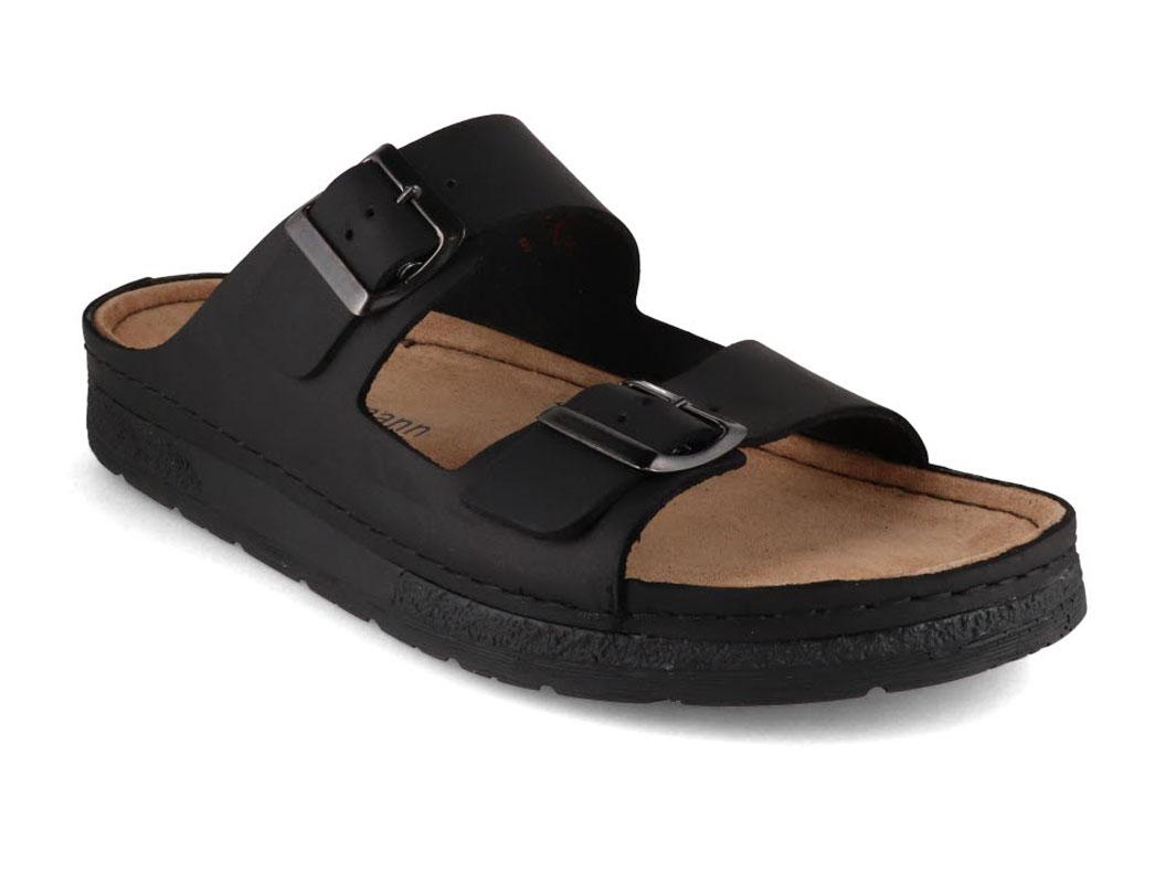 Berkemann Zoccoli in pelle da uomo BERKINA Adam, nero