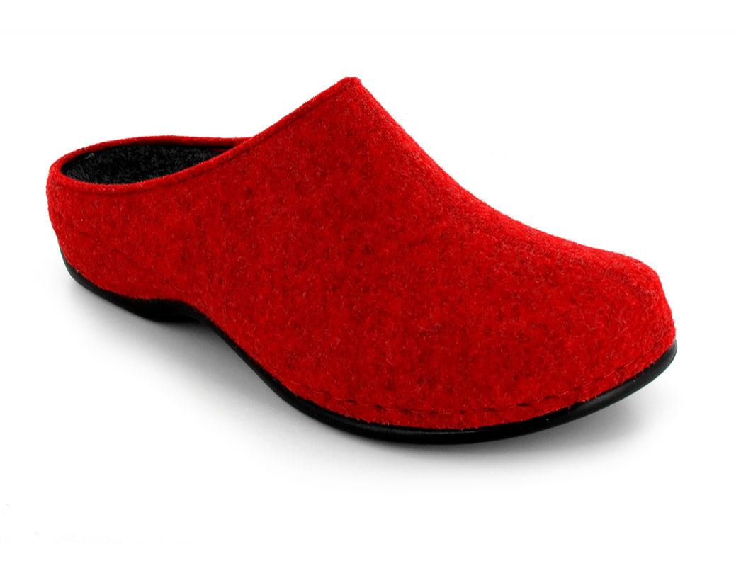 Berkemann pantofole da donna in feltro BERKOFLEX Florina, rosse