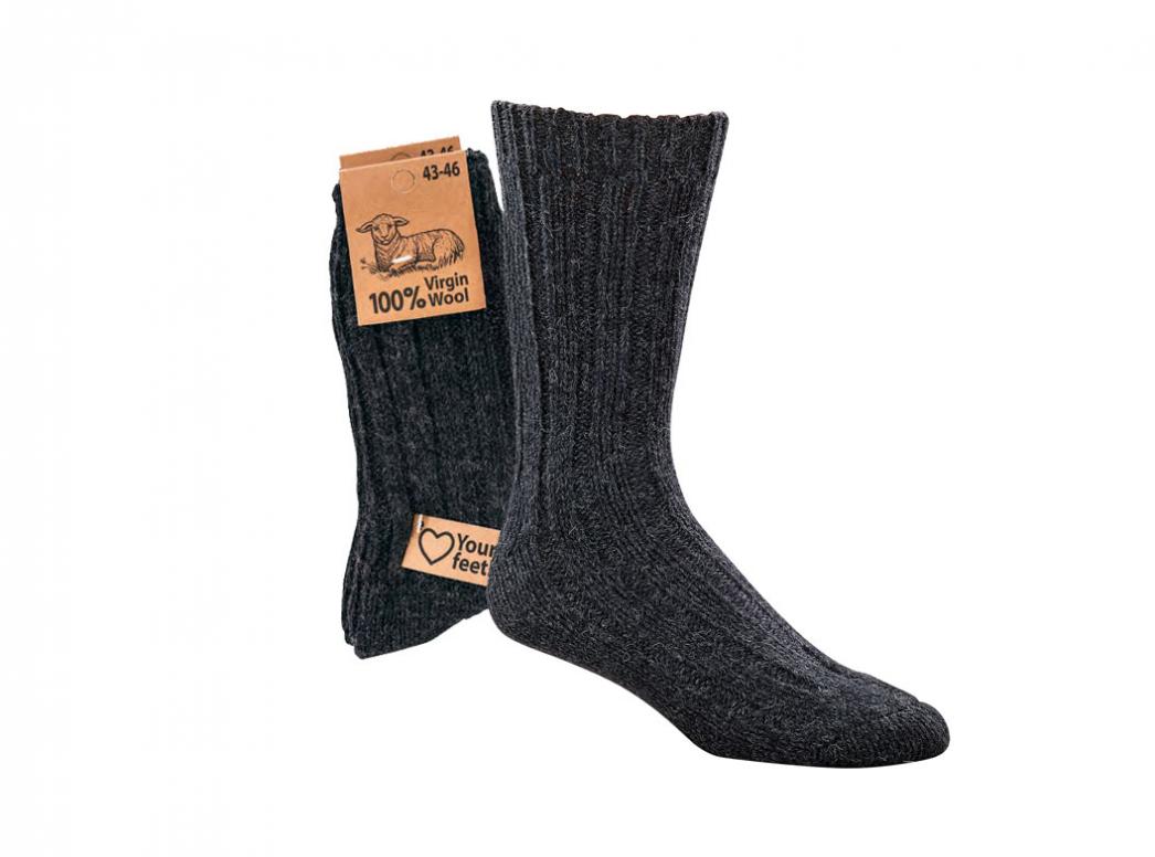 Calze di lana WoolFit� extra calde in 100% lana vergine, antracite