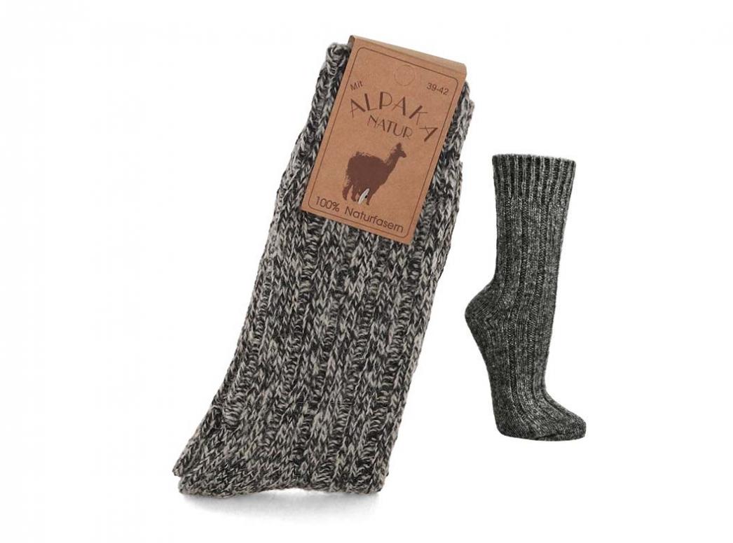 Calzini WoolFit� in lana d'alpaca 100% naturale extra caldi, neri e bianchi