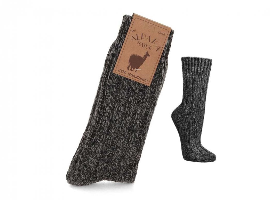 Calzini WoolFit� in lana di alpaca 100% lana naturale extra caldi, grigio melange
