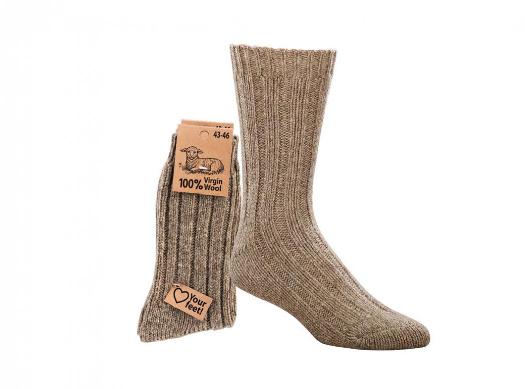 Calzini di lana WoolFit� extra caldi in 100% lana vergine, marrone