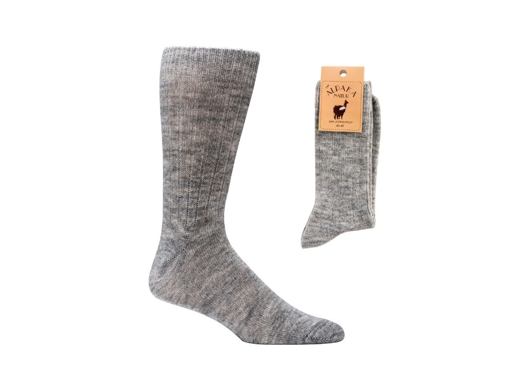 Calzini in lana di alpaca WoolFit�, caldi, lavabili in lavatrice, adatti all'uso quotidiano, grigio