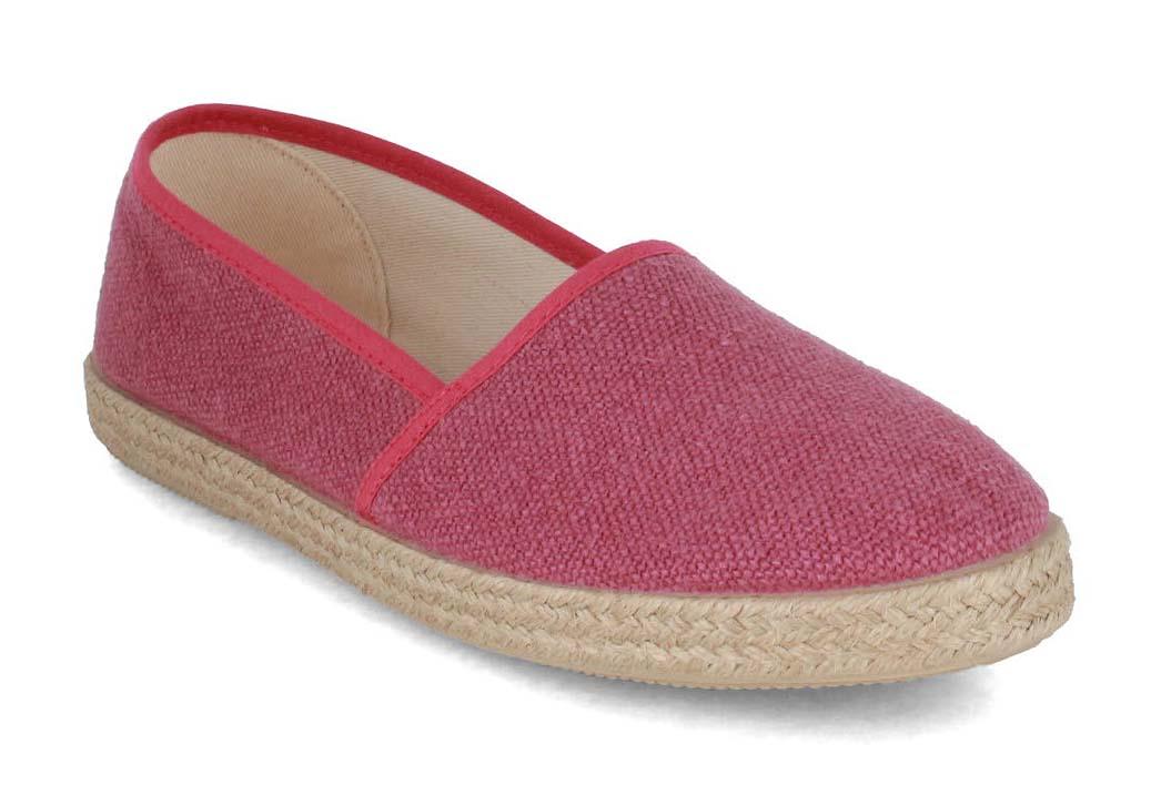 Espadrillas da donna Gottstein Camping Linen uni, lampone