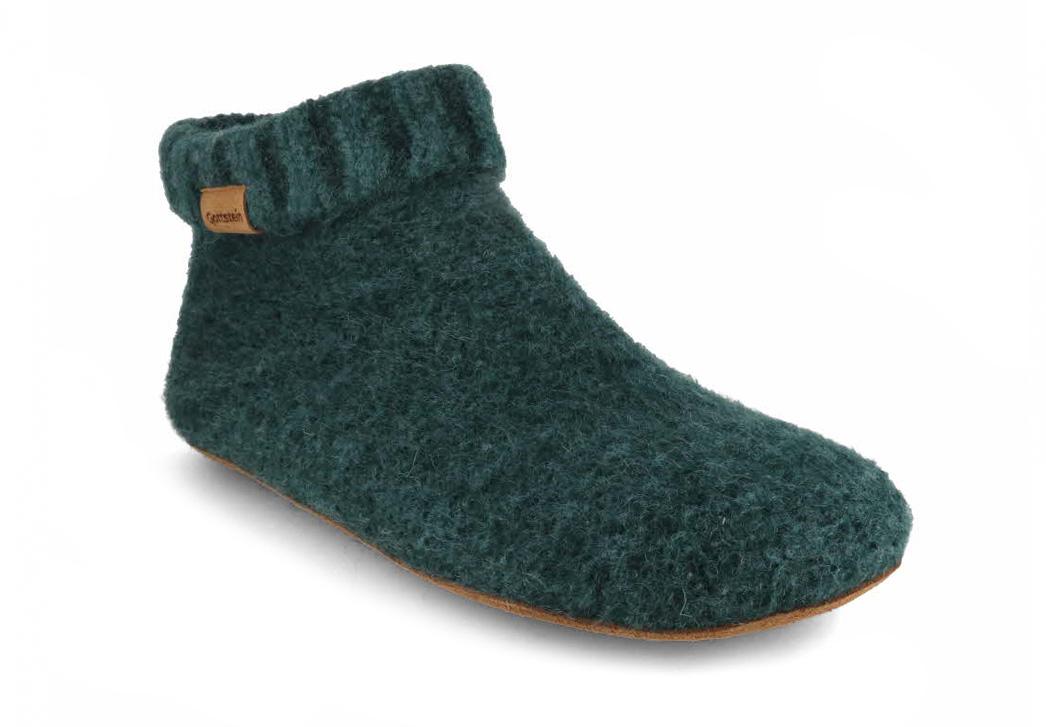 Gottstein Pantofole stivaletto in maglia, verde melange