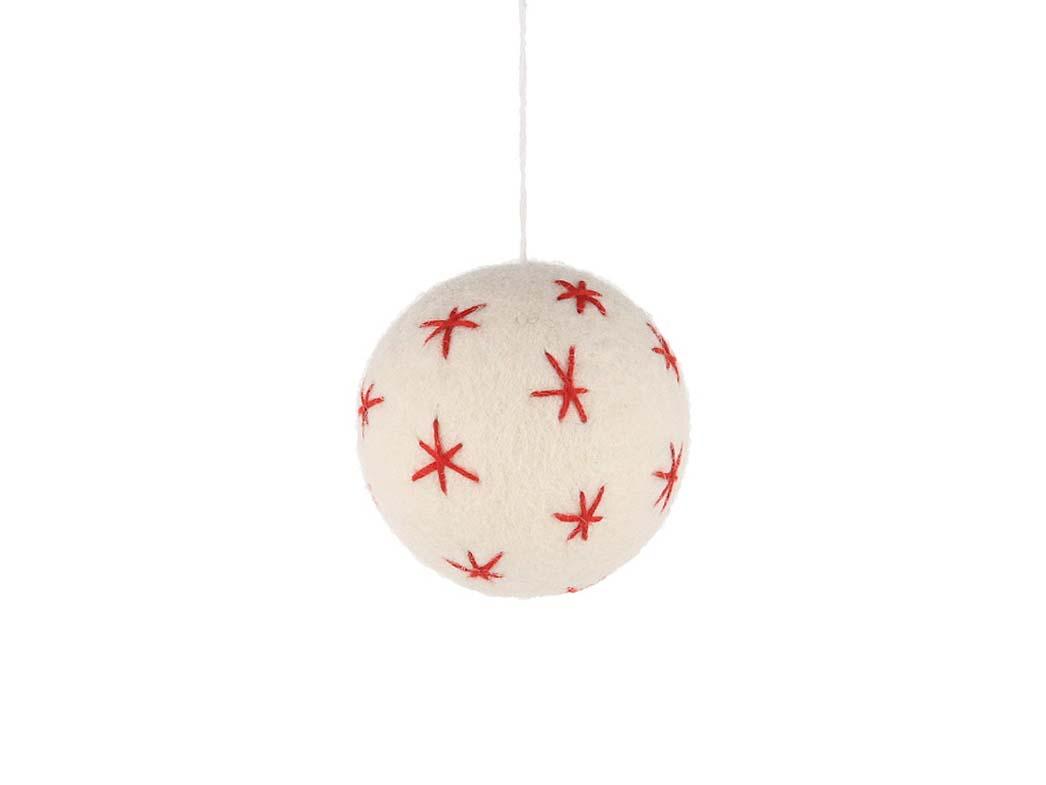 Guaina natalizia in feltro WoolFit� con stelle, bianco