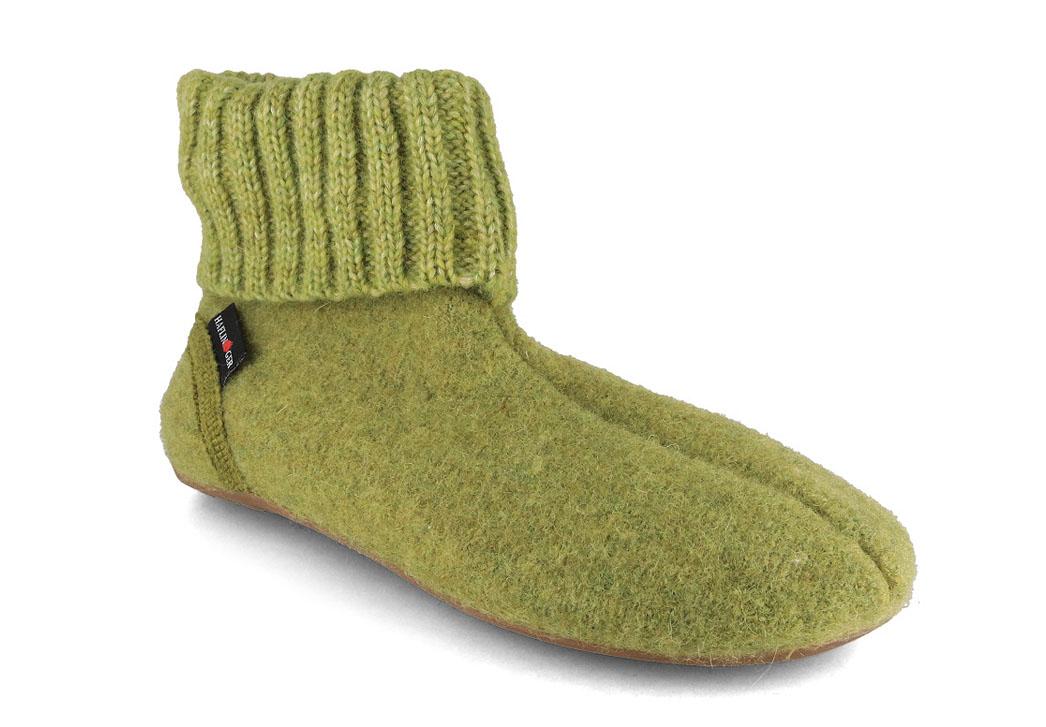 HAFLINGER Pantofole Everest Karlo, verde alm