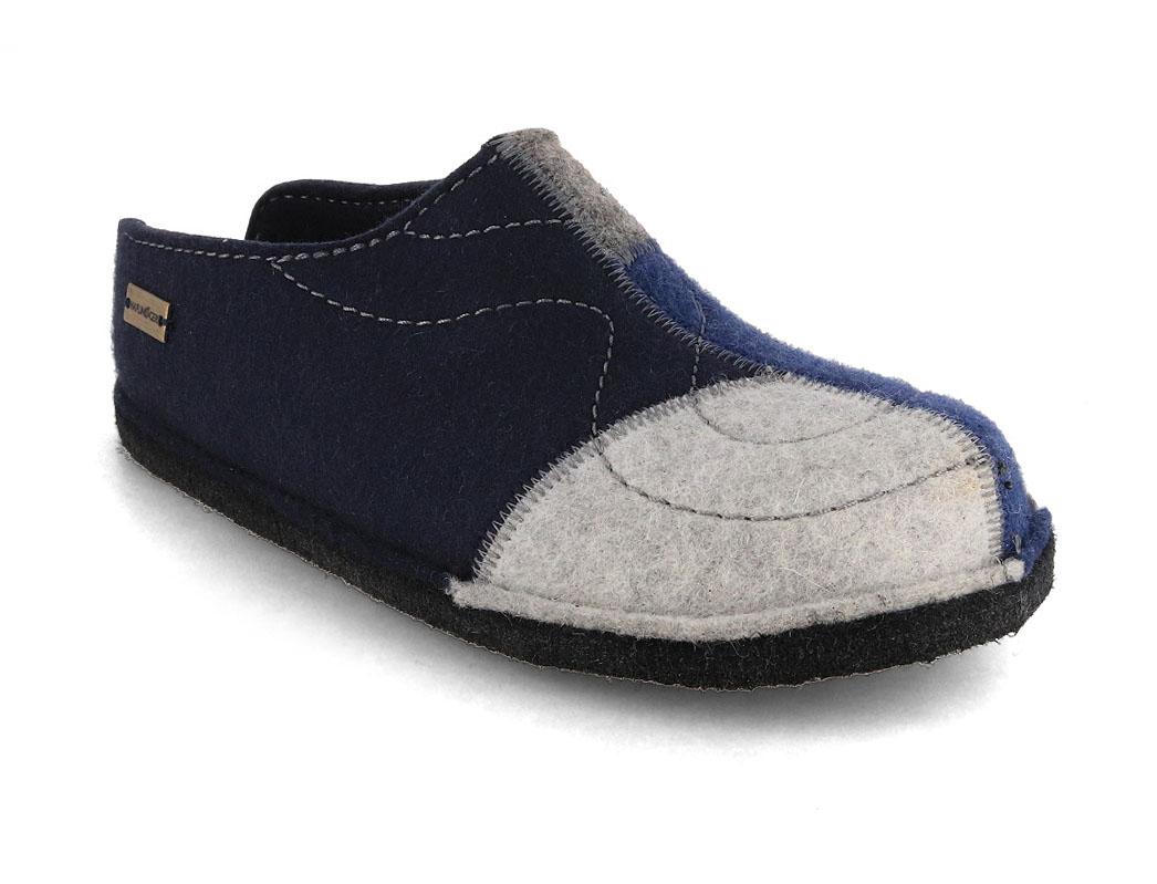 HAFLINGER Pantofole Flair Puzzle, blu medio