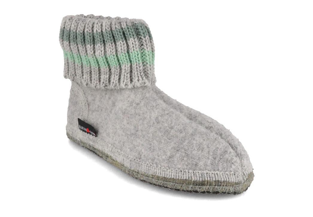 HAFLINGER Pantofole da bambini per rifugio Paul, grigio pietra melange