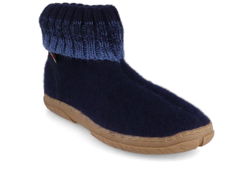 HAFLINGER Pantofole da bambini per rifugio Yuki, blu medio