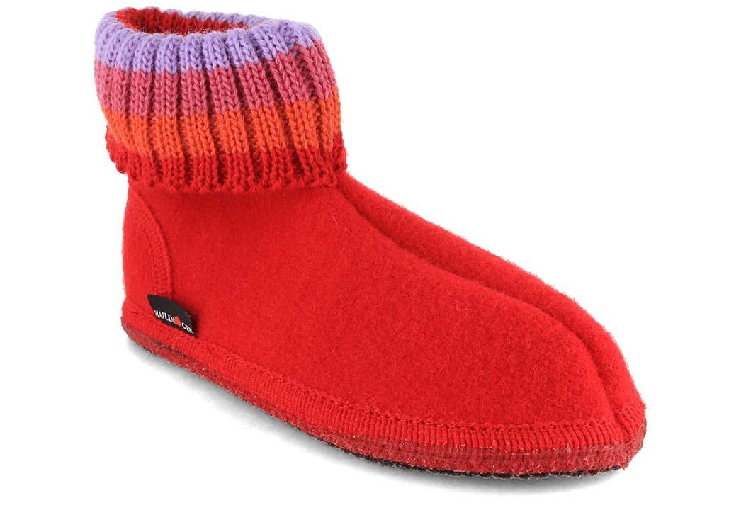HAFLINGER Pantofole da donna Paul, rosso mattone