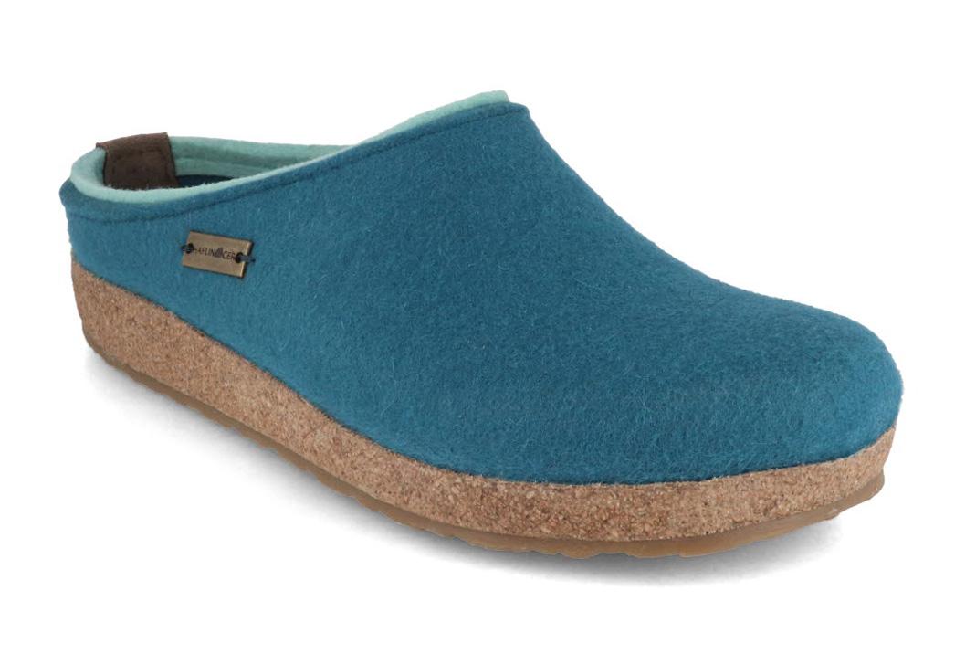 HAFLINGER Pantofole in Feltro da Donna Grizzly Kris, turchese