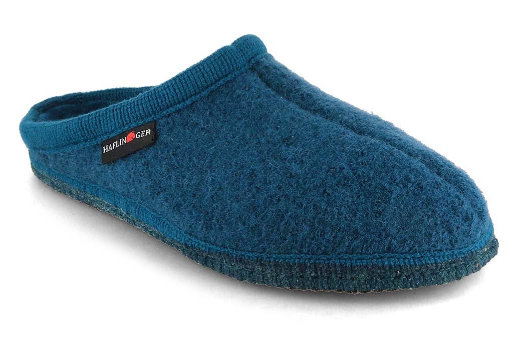 HAFLINGER Pantofole in feltro Alaska, turchese