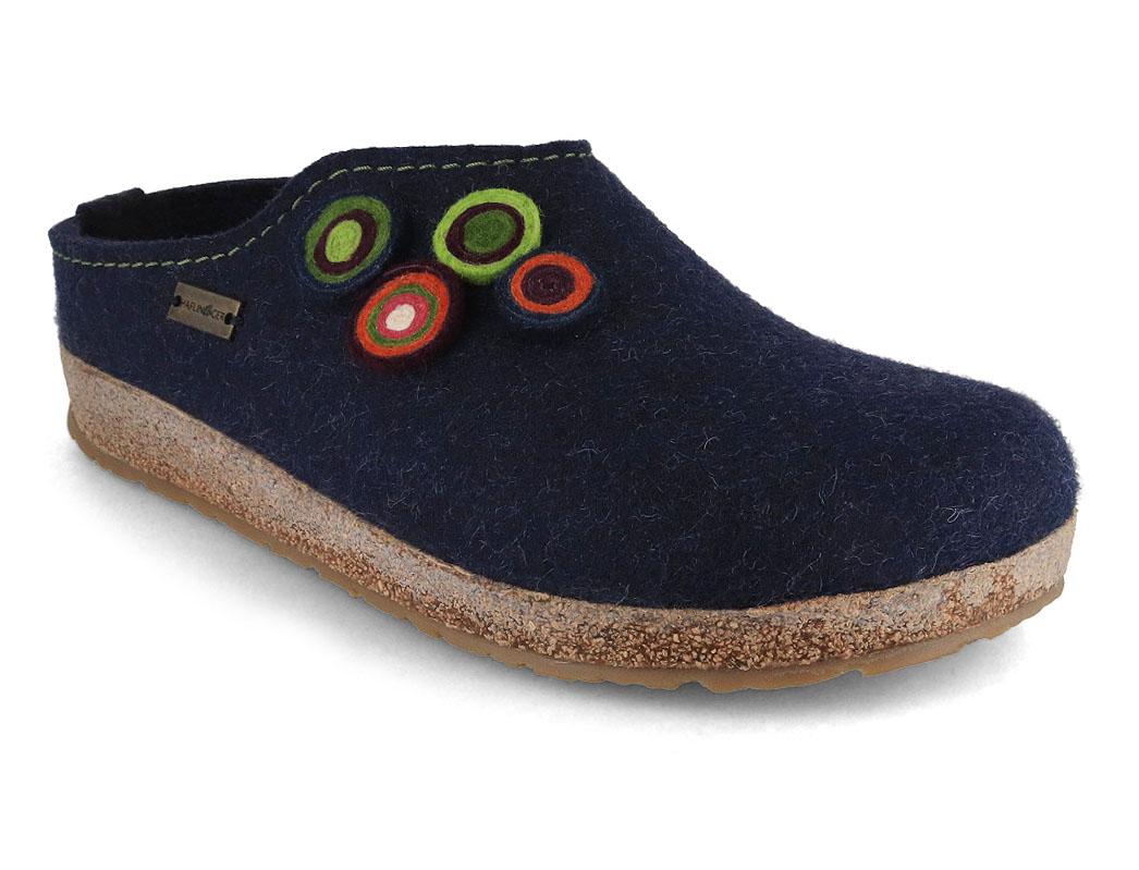 HAFLINGER Pantofole in feltro Grizzly Kanon, blu navy