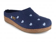 Pantofole da donna HAFLINGER in feltro Grizzly Cuoricino, jeans