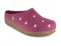 Pantofole da donna HAFLINGER in feltro Grizzly Cuoricino, rosa