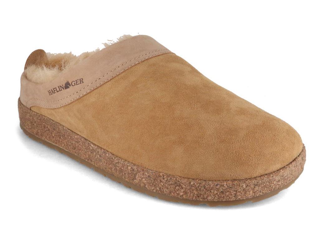 HAFLINGER Pantofole in pelle di agnello Snowbird, beige