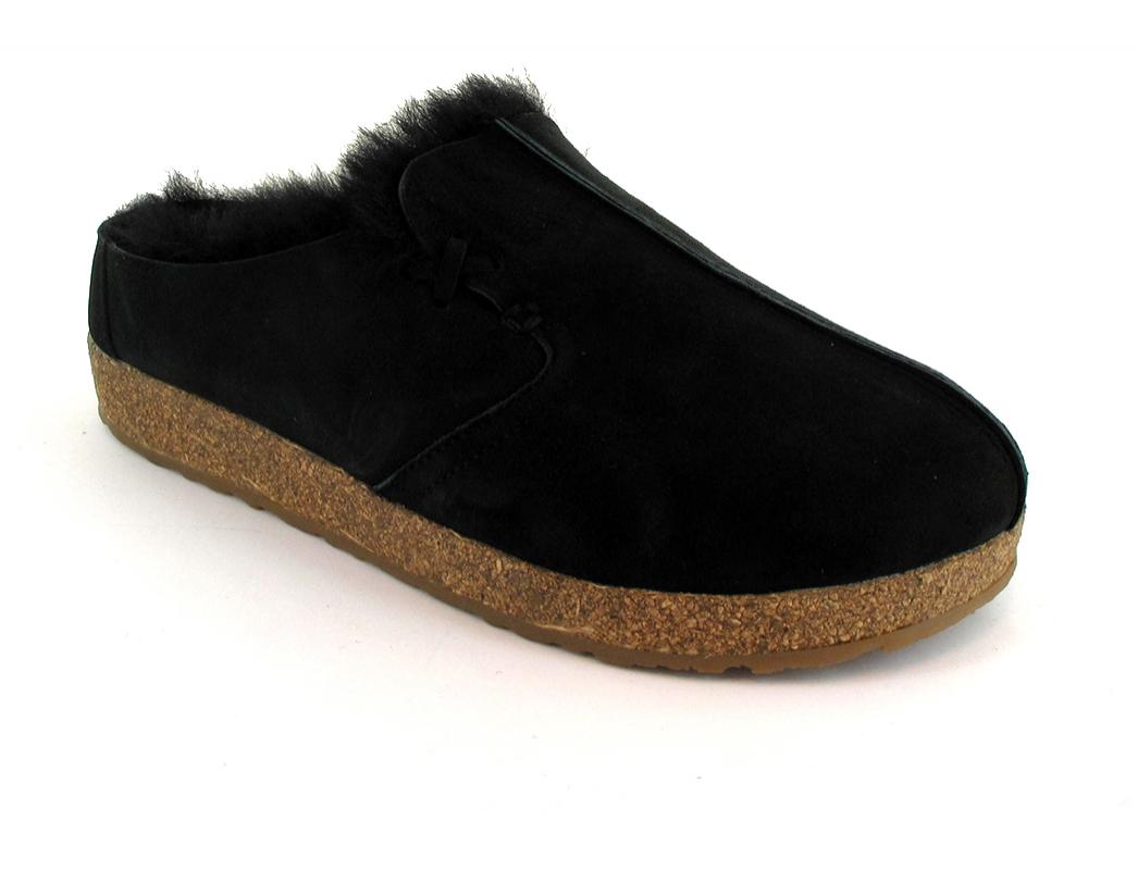 HAFLINGER Pantofole in pelliccia di pecora Saskatchewan, nero