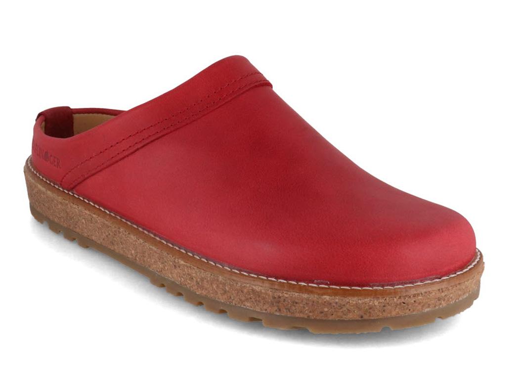 HAFLINGER Zoccolo in pelle da donna Travel Classic, rosso
