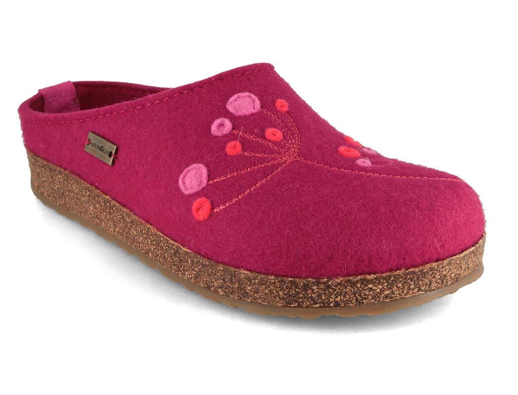 HAFLINGER pantofole da donna in feltro Grizzly Amaya, porto