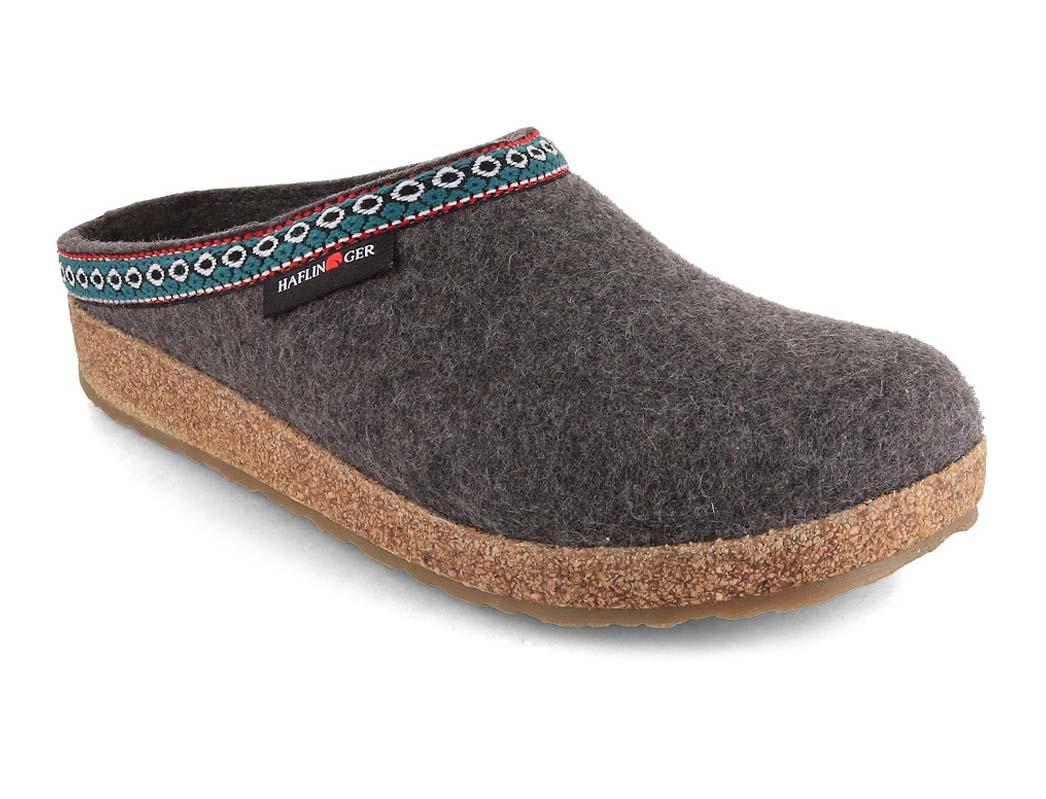 Haflinger Pantofole in feltro Grizzly Franzl, antracite