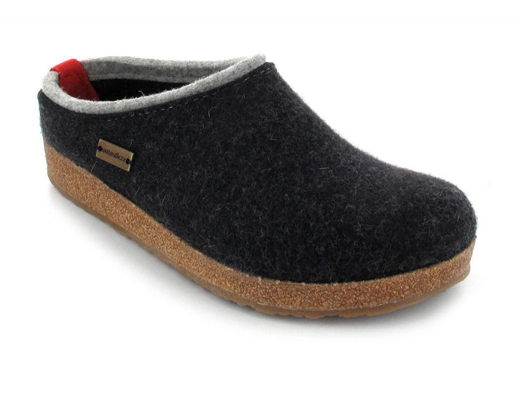 Haflinger Pantofole in feltro Grizzly Kris, grafite/grigio pietra