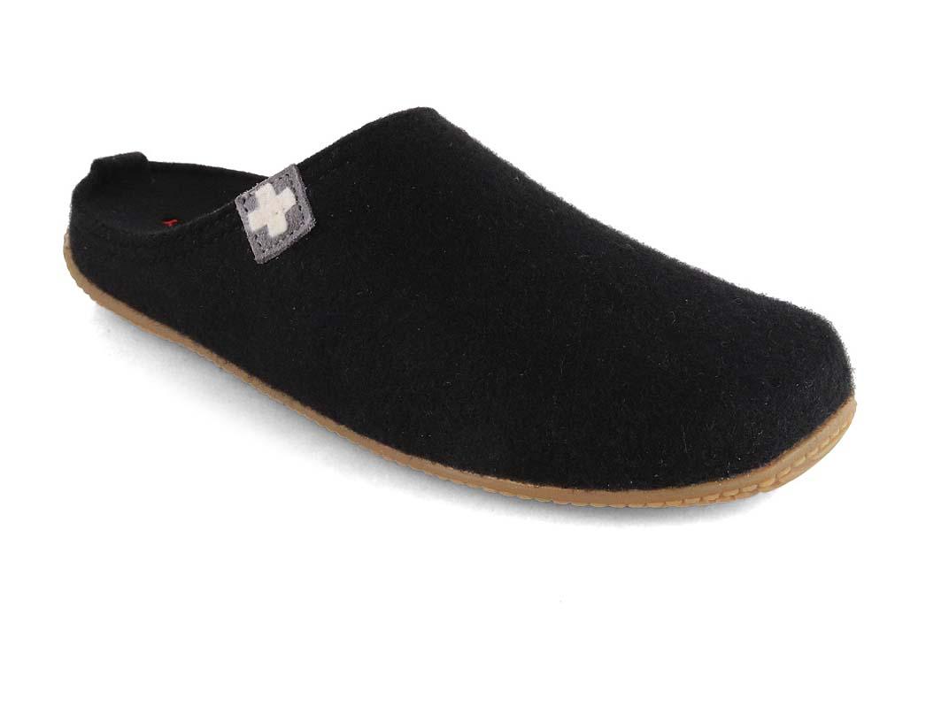 Living Kitzb�hel Pantofole Croce Svizzera, Nero