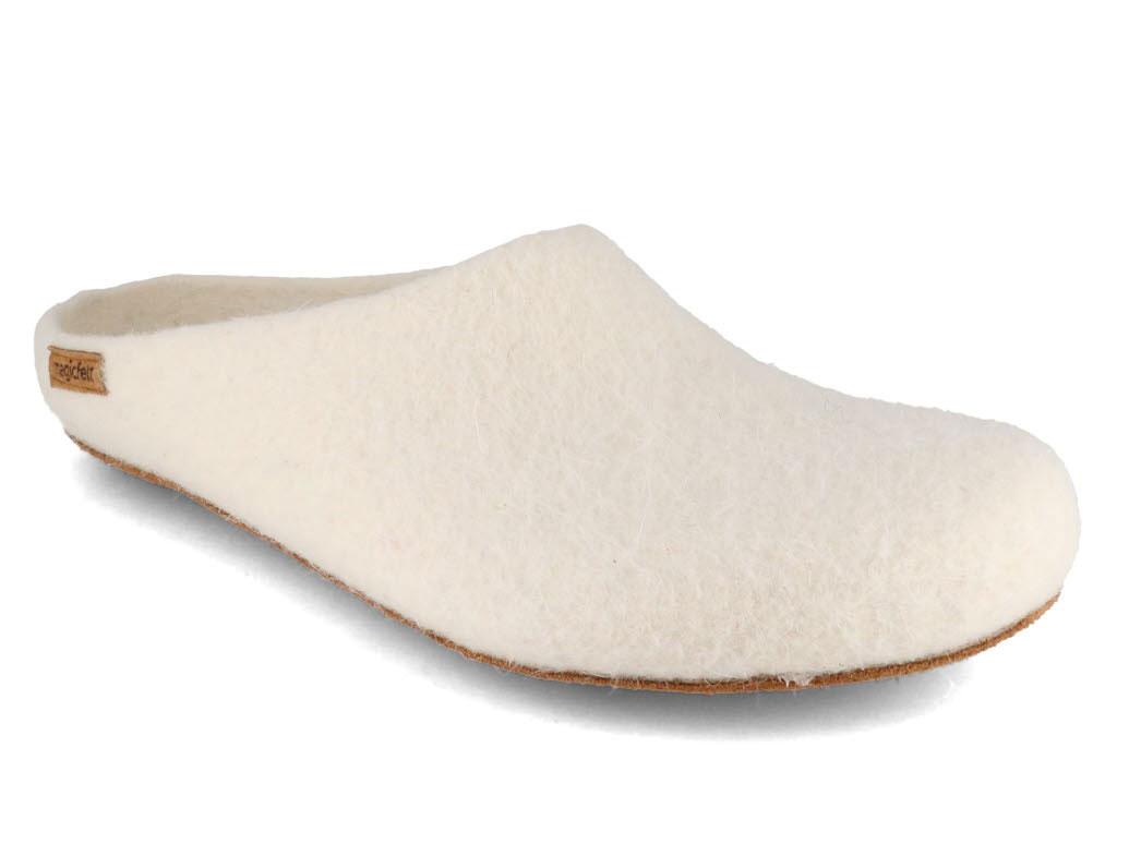 Magicfelt� Pantofole da donna in feltro Moorschnucke, bianco naturale