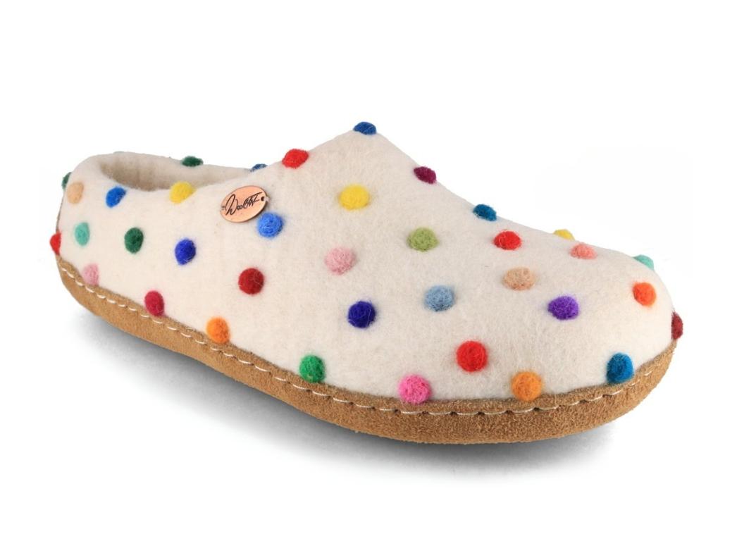 Pantofola WoolFit� da donna Footprint, a pois colorati
