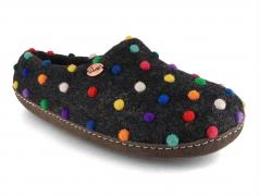 Pantofola in feltro WoolFit� Impronta, grafite/puntinato colorato