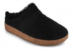 Pantofole HAFLINGER in pelle di agnello Snowbird, nere