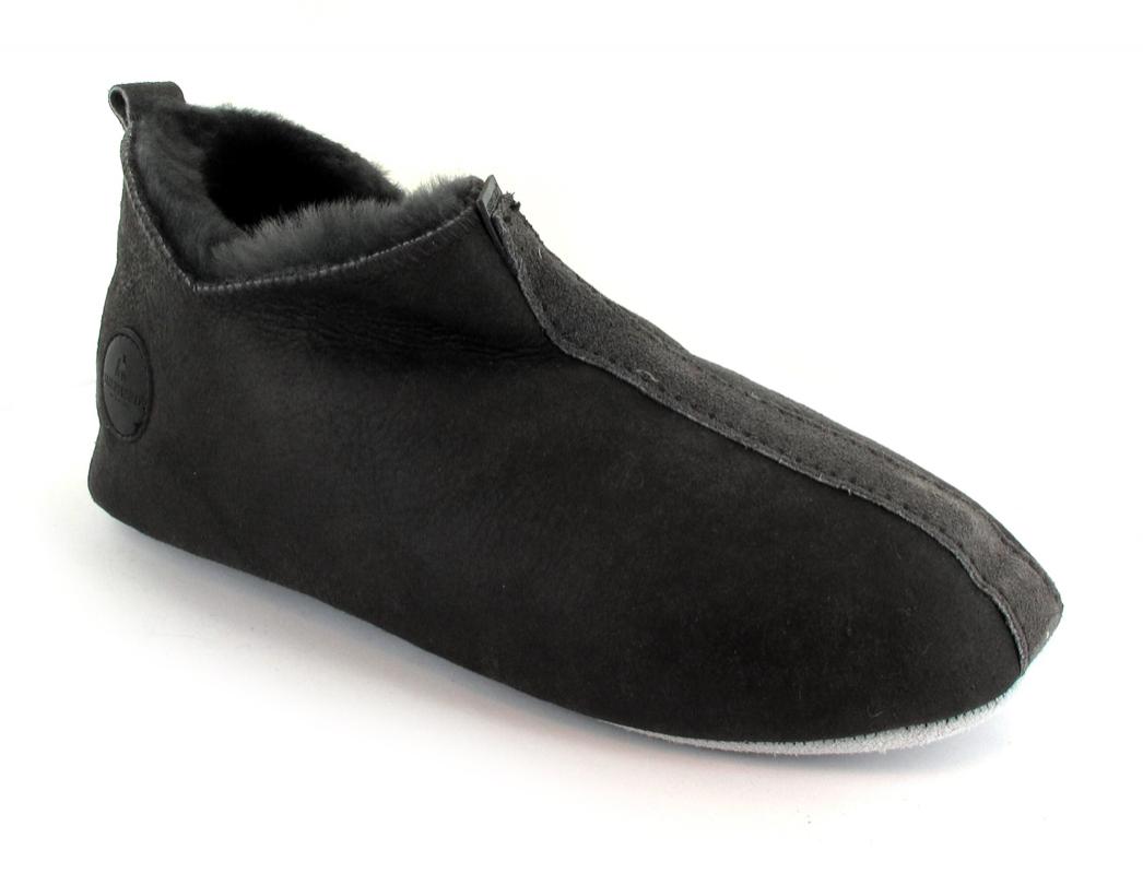 Pantofole SHEPHERD� in pelle di agnello da uomo Henrik, antico/asfalto