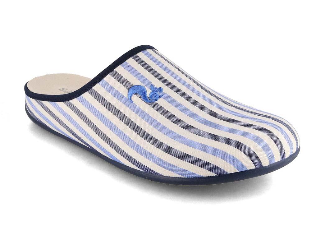 Pantofole Thies da donna in cotone Eco pigiama, blu