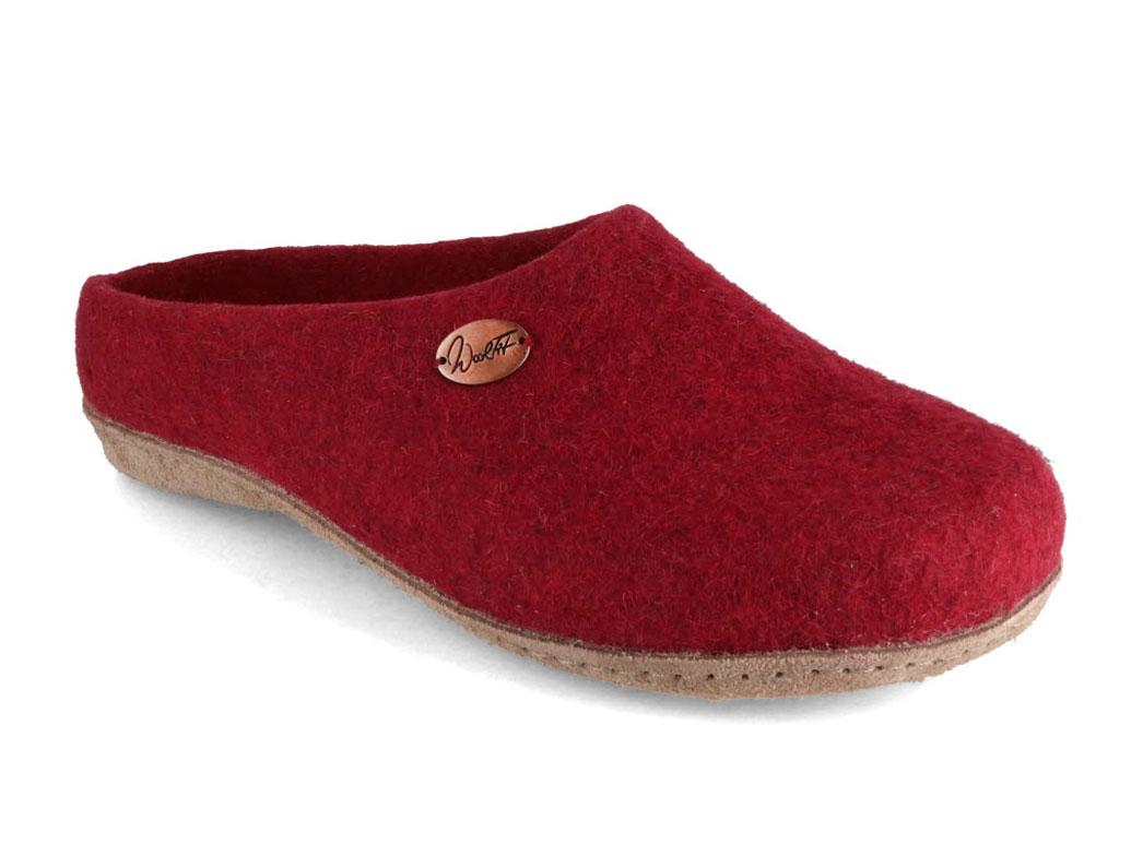 Pantofole WoolFit� foderate a mano Classic, rosso scuro