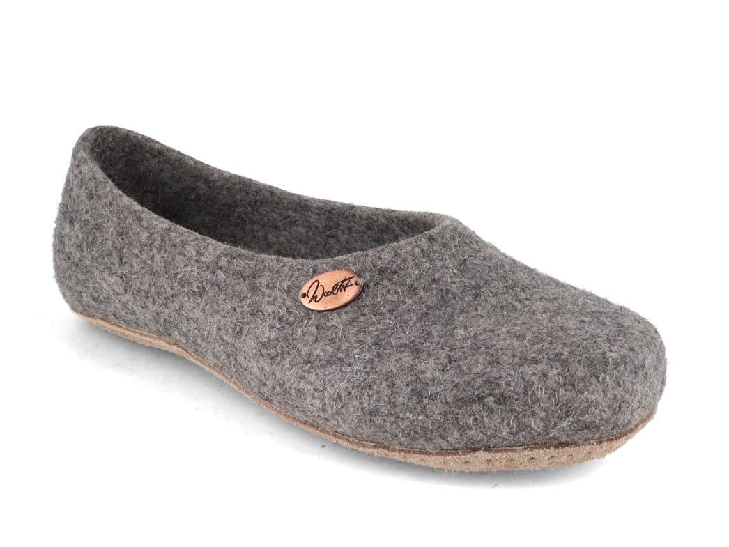 Pantofole ballerine WoolFit� infeltrite a mano, grigio chiaro