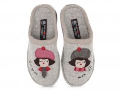 Pantofole da donna HAFLINGER Flair Bonjour, grigio pietra