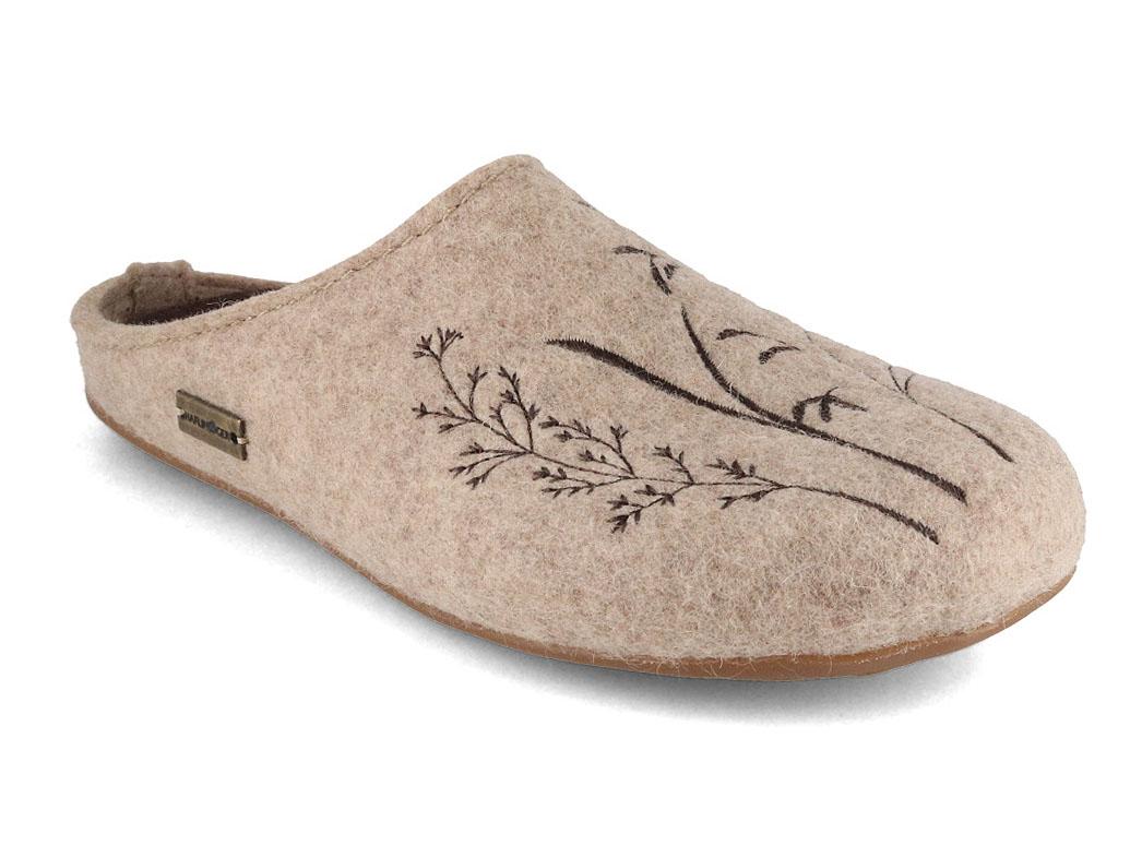 Pantofole da donna HAFLINGER in feltro Everest Botanica, beige