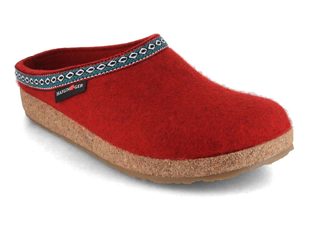 Pantofole da donna in feltro HAFLINGER Grizzly Franzl, color paprika