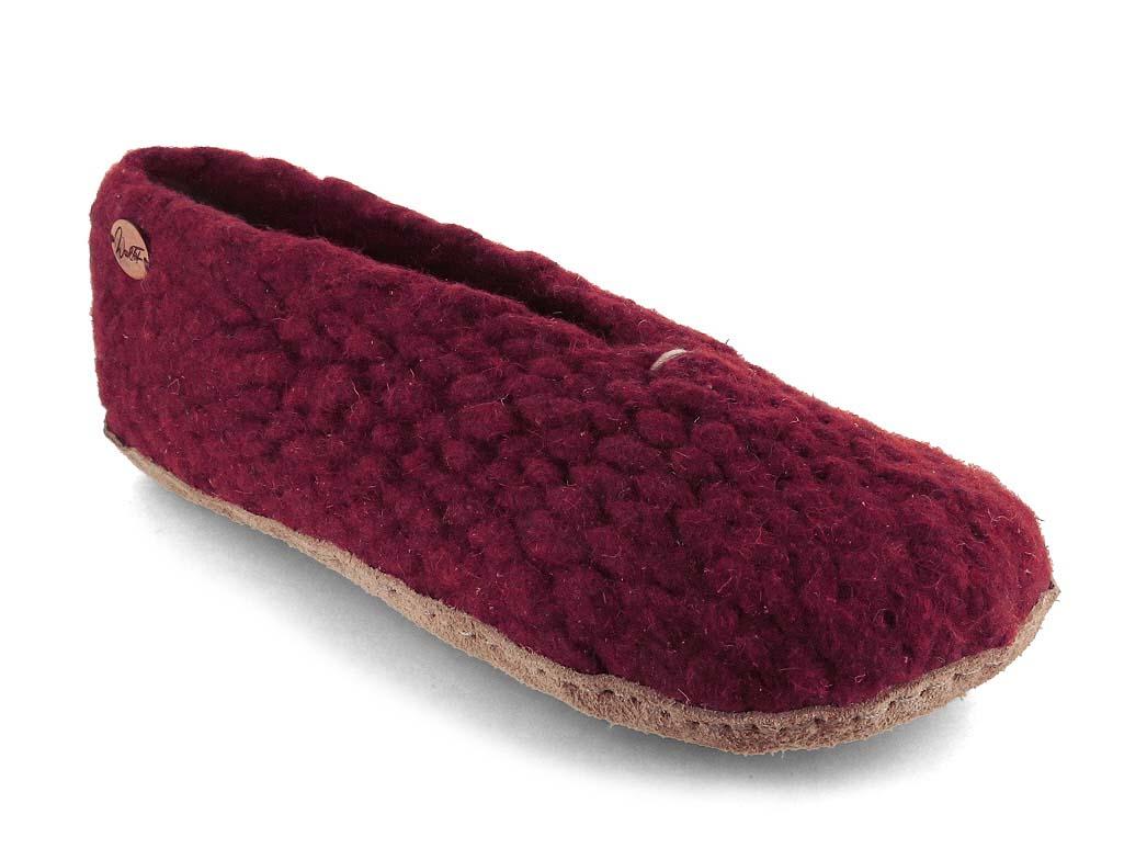 Pantofole da donna tessute a mano WoolFit� Woolies, bordo