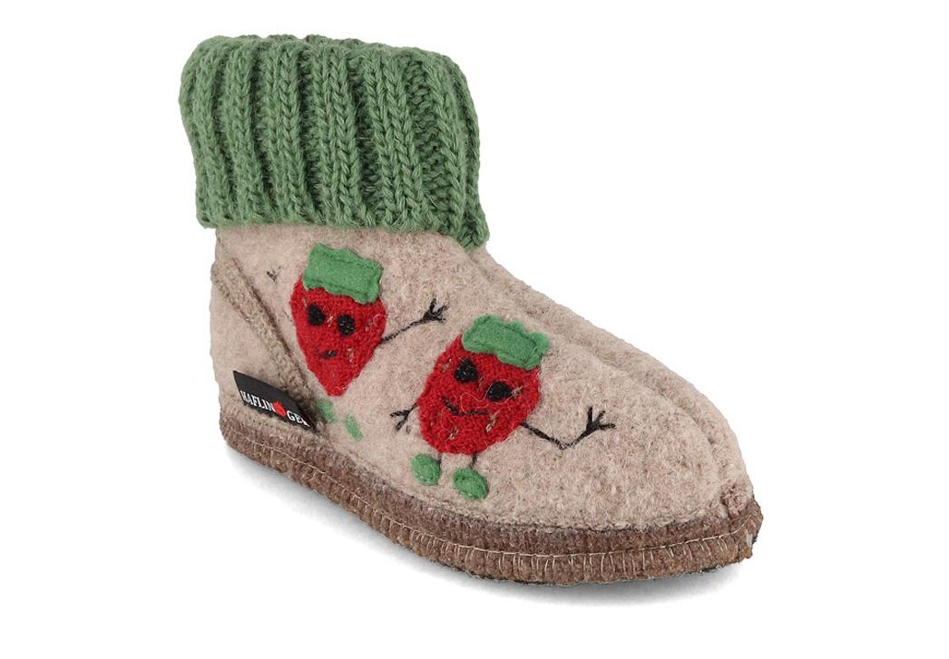 Pantofole da montagna HAFLINGER per bambini, color fragola, effetto marmorizzato