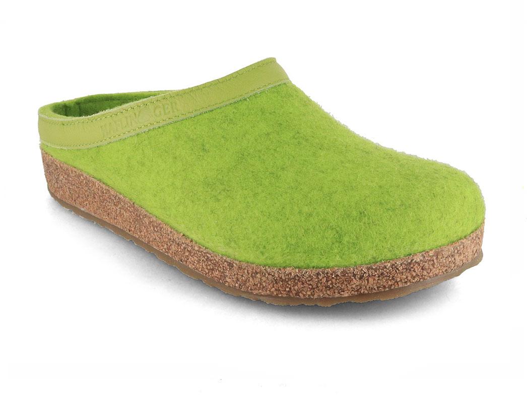 Pantofole in feltro HAFLINGER Grizzly Torben, verde canarino