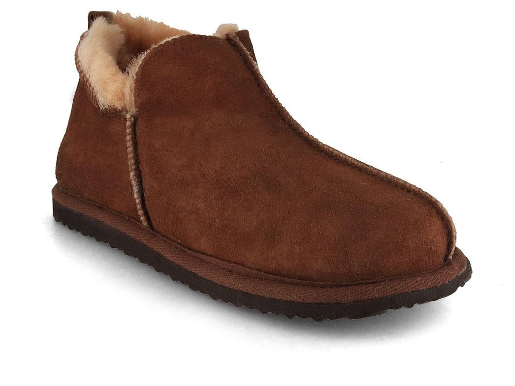 Pantofole in pelle di agnello Lammbock� Shearlock, cognac