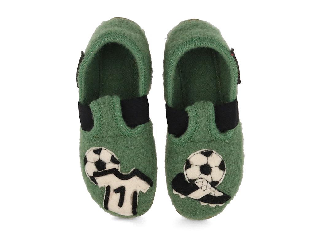 Pantofole per bambini HAFLINGER Everest Team, verde felce