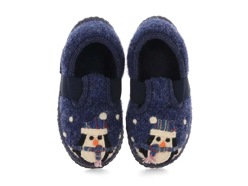 Pantofole per bambini HAFLINGER pinguino, jeans