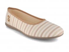 Pigiama da donna Thies in cotone, a righe beige