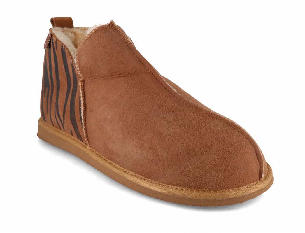 SHEPHERD� Pantofole-Stivali da donna Annie, tigre castagna