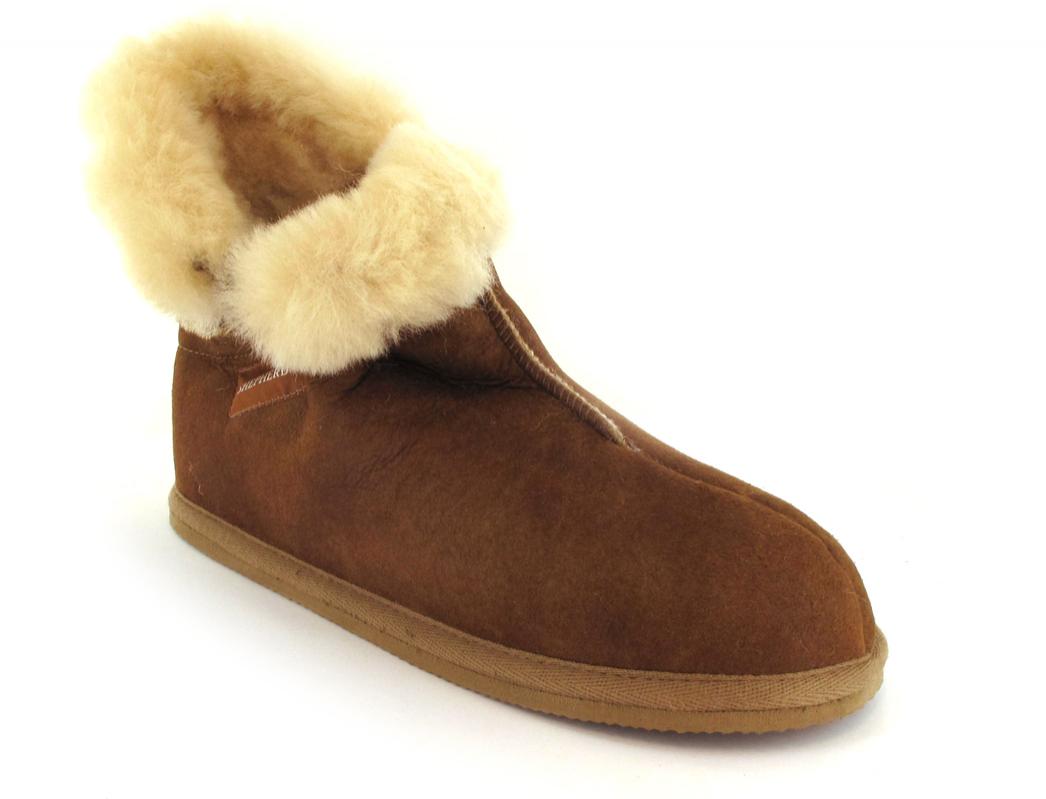 SHEPHERD� Pantofole in montone per donna Bella, cognac antico/leo